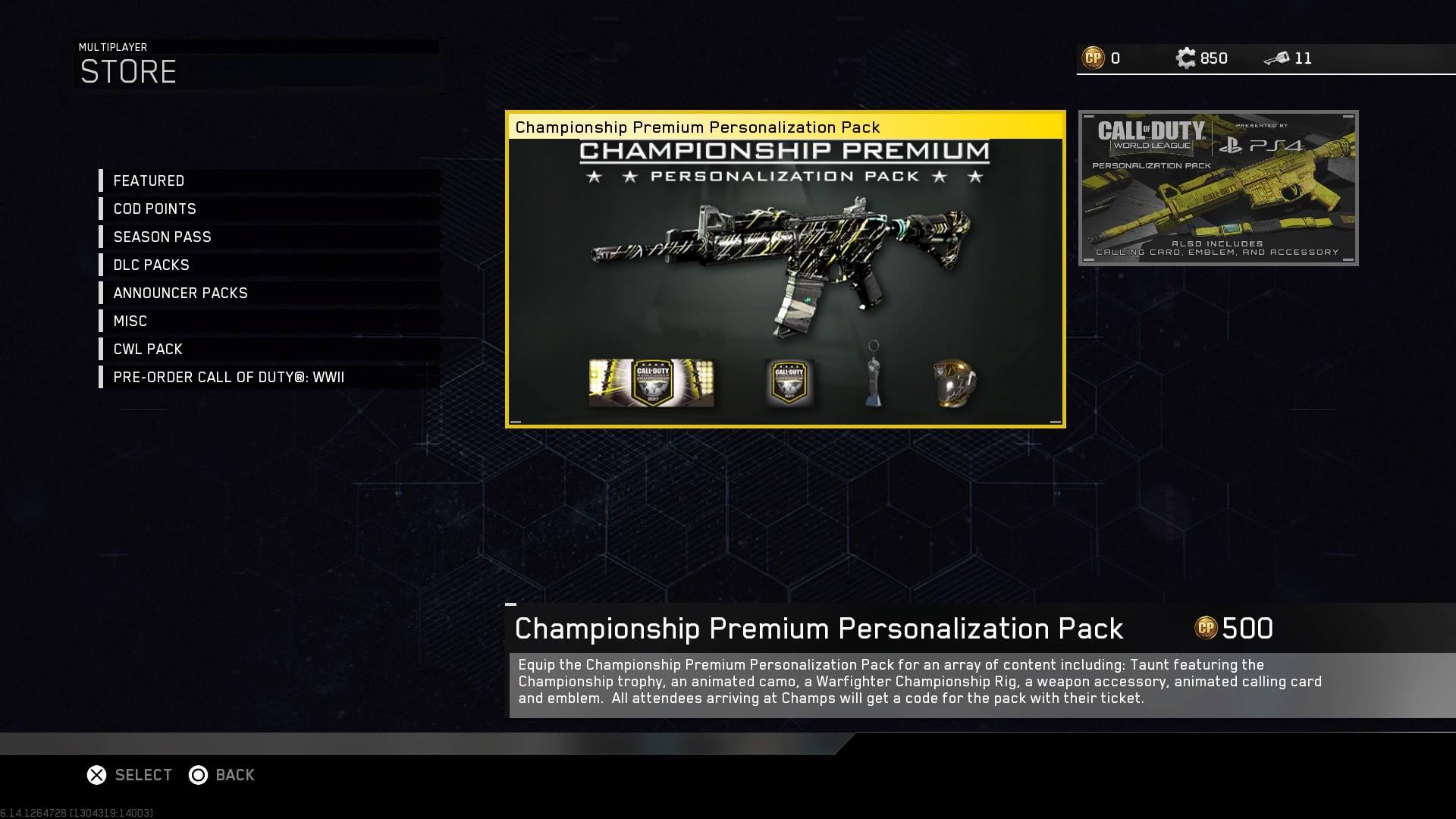 Call of Duty®: Advanced Warfare - Champ. Prem. Pack