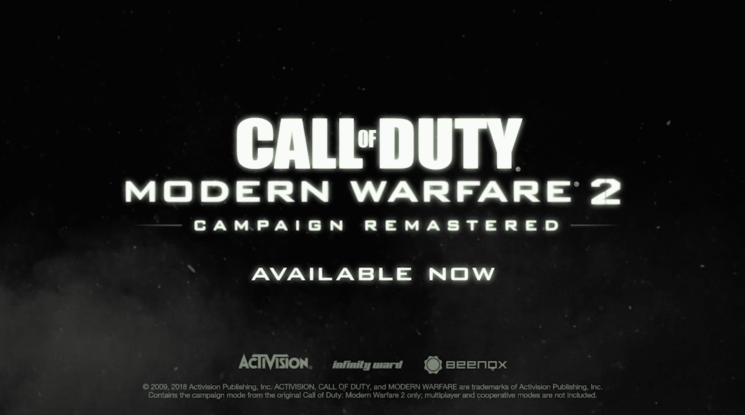 Remastered 'Call of Duty: Modern Warfare 2' is available now on PS4