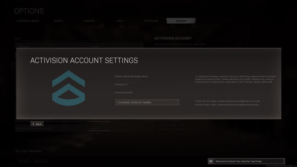 Call of Duty: Warzone In-Game Account Registration