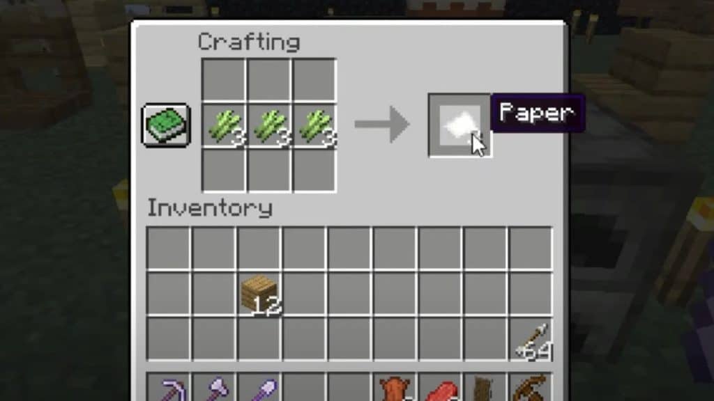How to craft paper in Minecraft