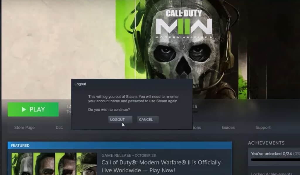 Modern Warfare 2 Steam Must Be Running to Play This Game Error