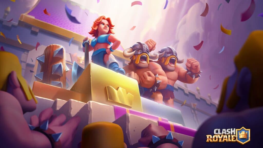 Clash Royale artwork featuring Valkyrie and barbarians