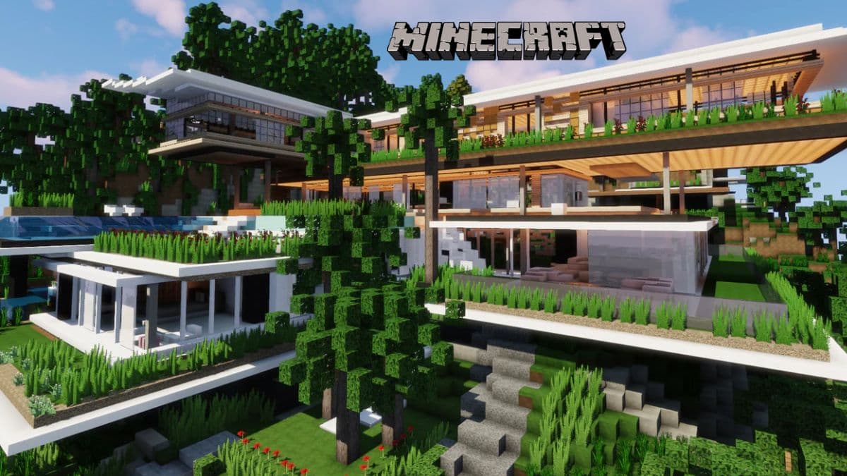 Small Modern home Minecraft Map  Minecraft interior design, Minecraft  houses, Minecraft living room