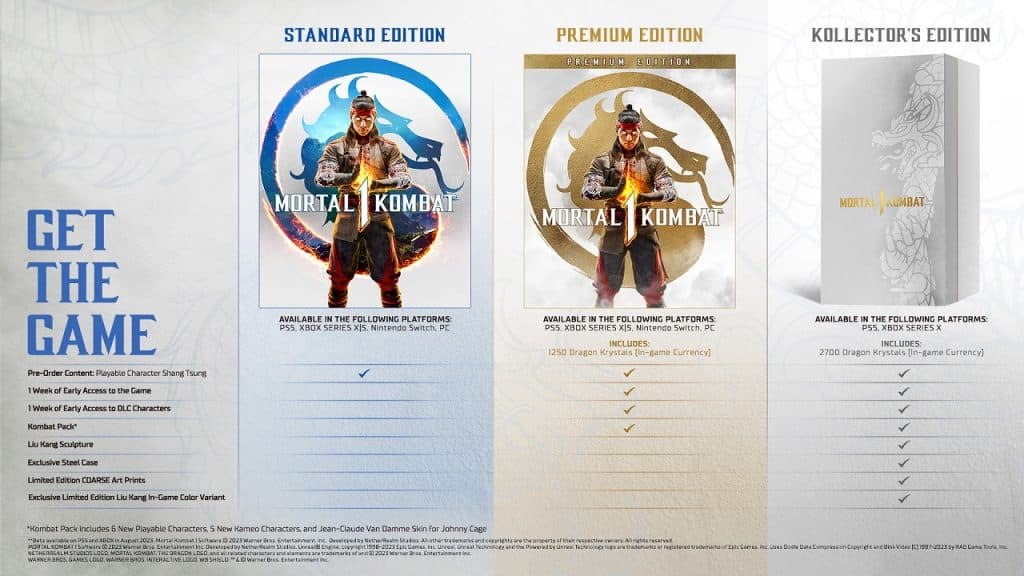 PS5 Mortal Kombat 1 Shang Tsung Pre-order Playable Character