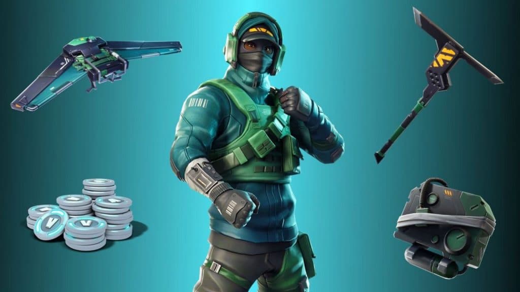 Reflex skin with other elements of Counterattack set in Fortnite