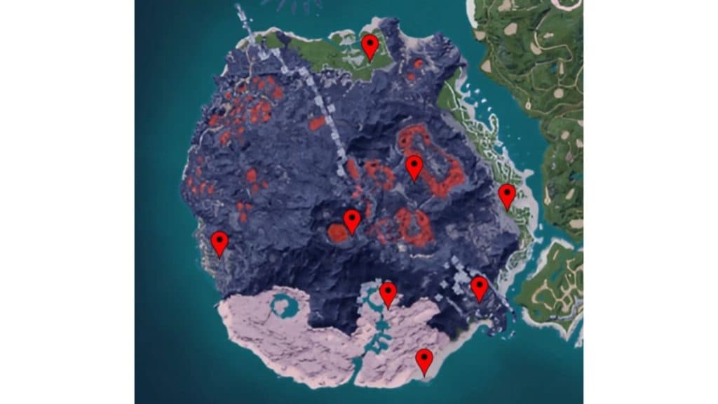 Volcano fast travel locations palworld