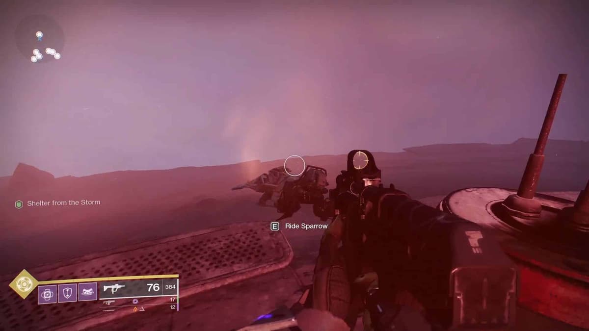 sparrow in storm in destiny 2 beyond light