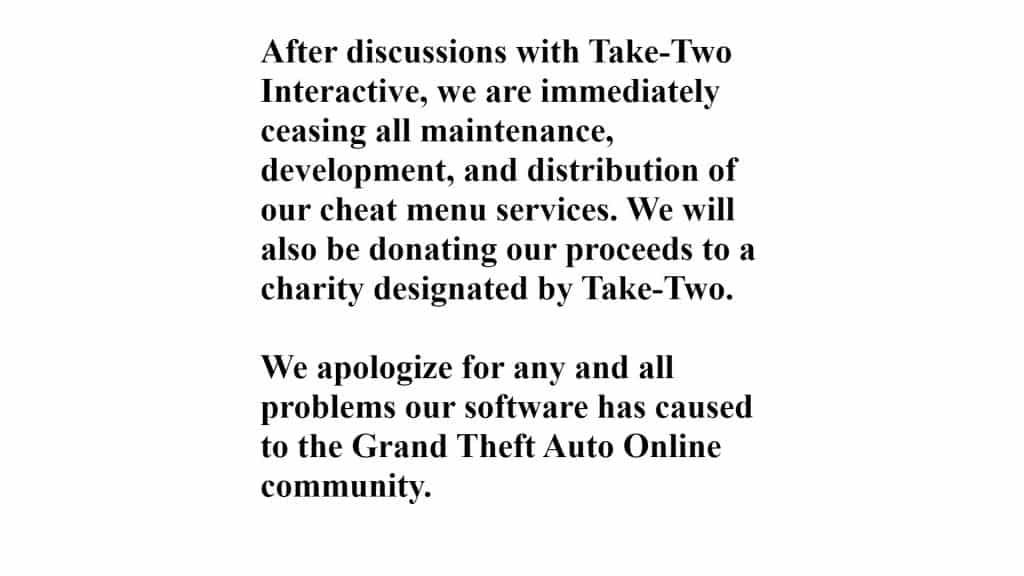 lunacheats message about gta online hacking