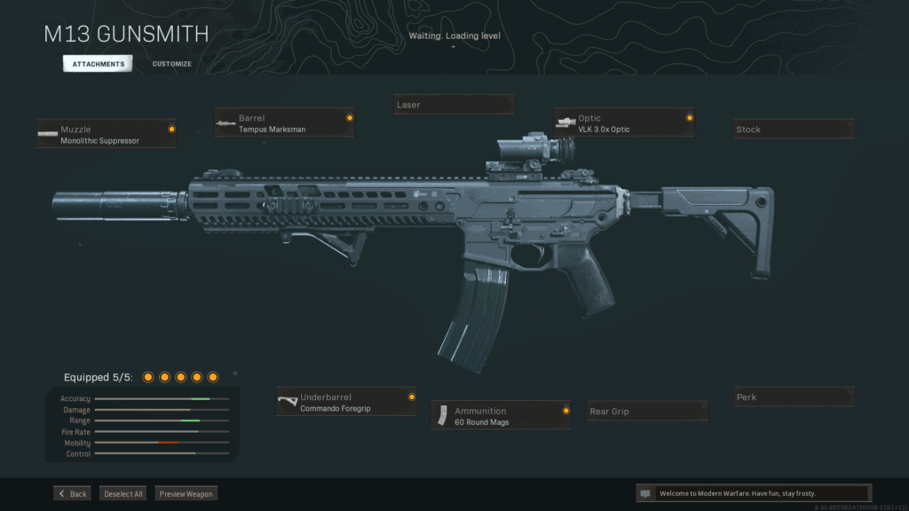 best warzone m13 loadout attachments