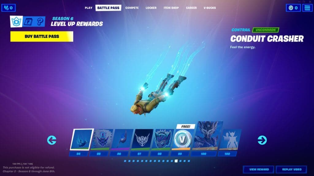 Fortnite Season 6 Battle Pass tier rewards