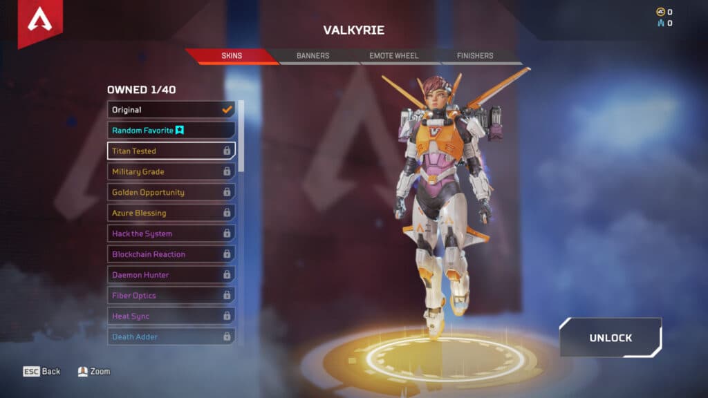 Apex Legends Valkyrie skins