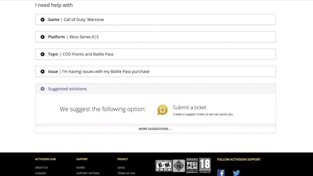 cod activision support questions and answers