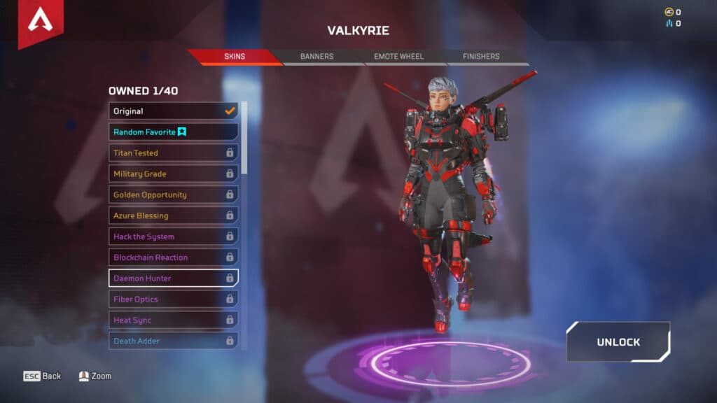 Apex Legends Valkyrie skins