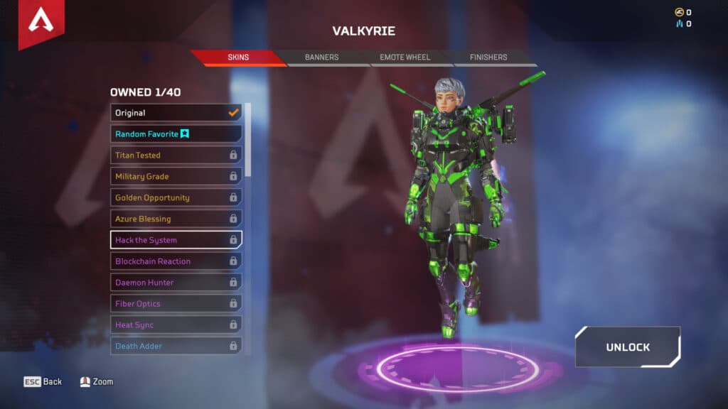 Apex Legends Valkyrie skins