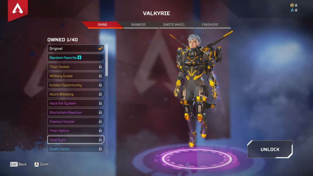 Apex Legends Valkyrie skins