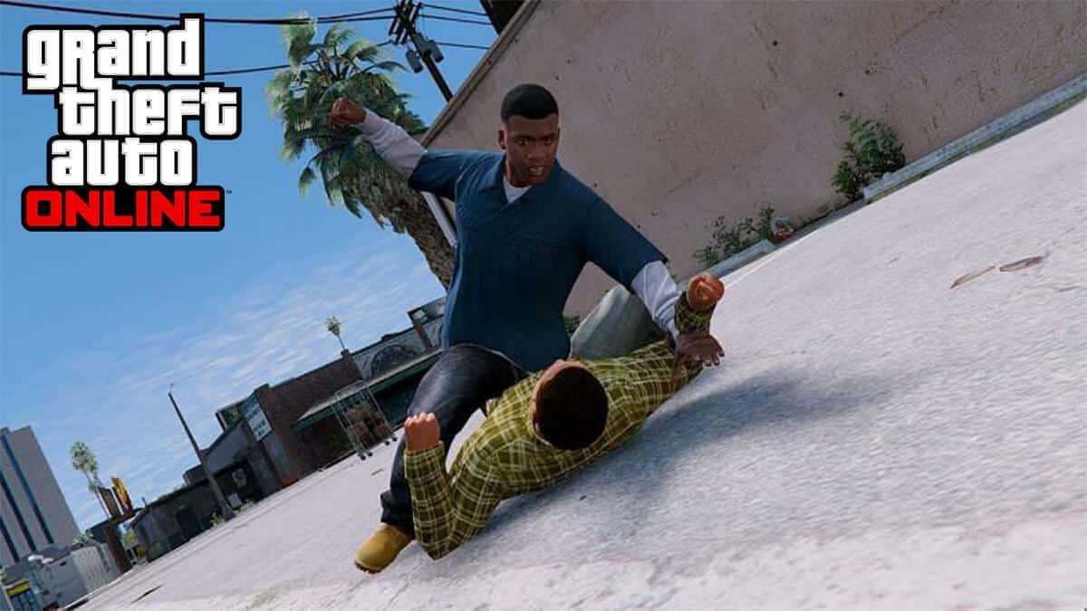 Franlin punching someone in GTA V