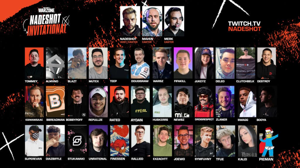 Nadeshot Warzone Invitational Tournament Teams