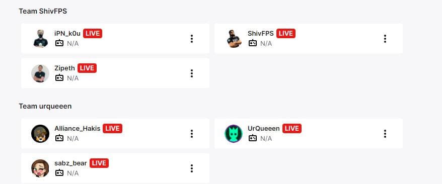 Twitch Rivals Apex Legends Teams