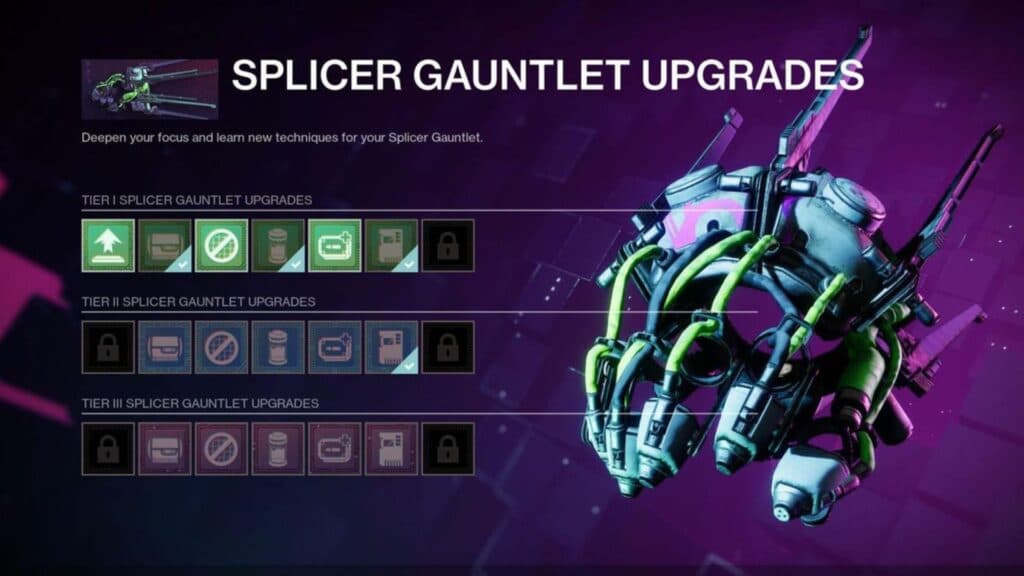 splicer gauntlet upgrades page