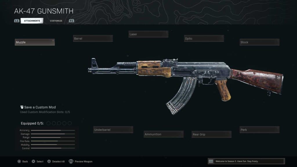 Warzone gunsmith system