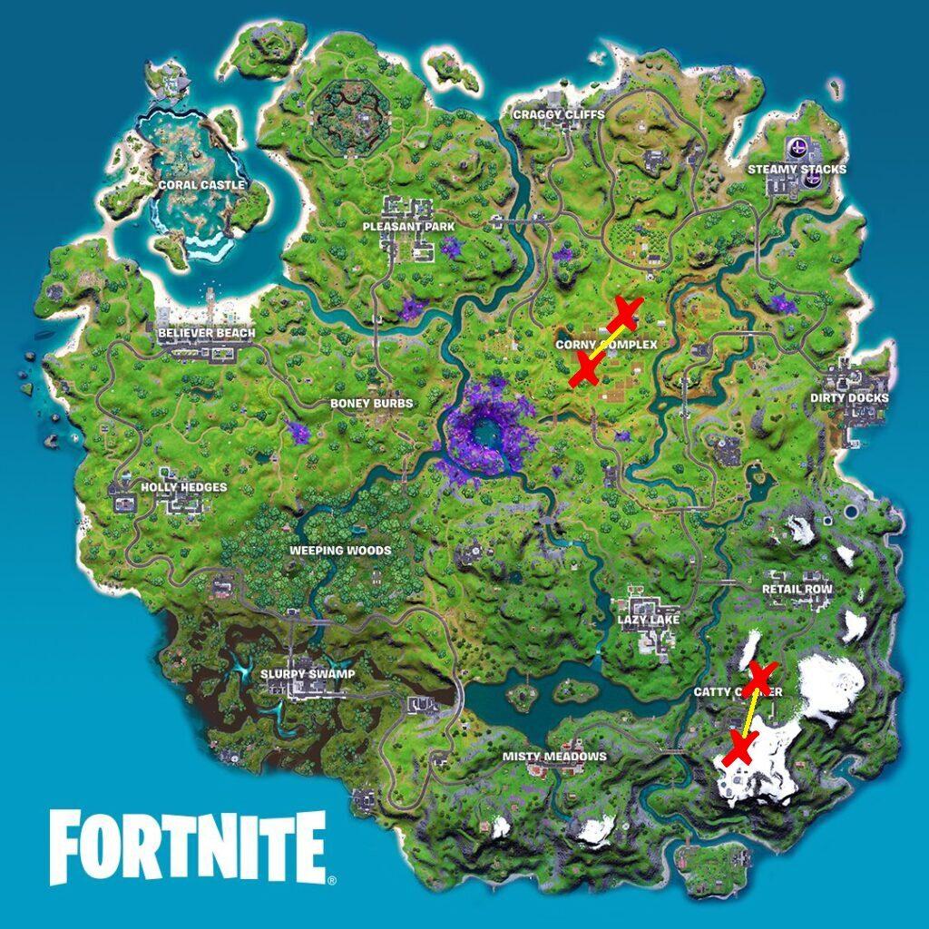 Porta Potty locations in Fortnite