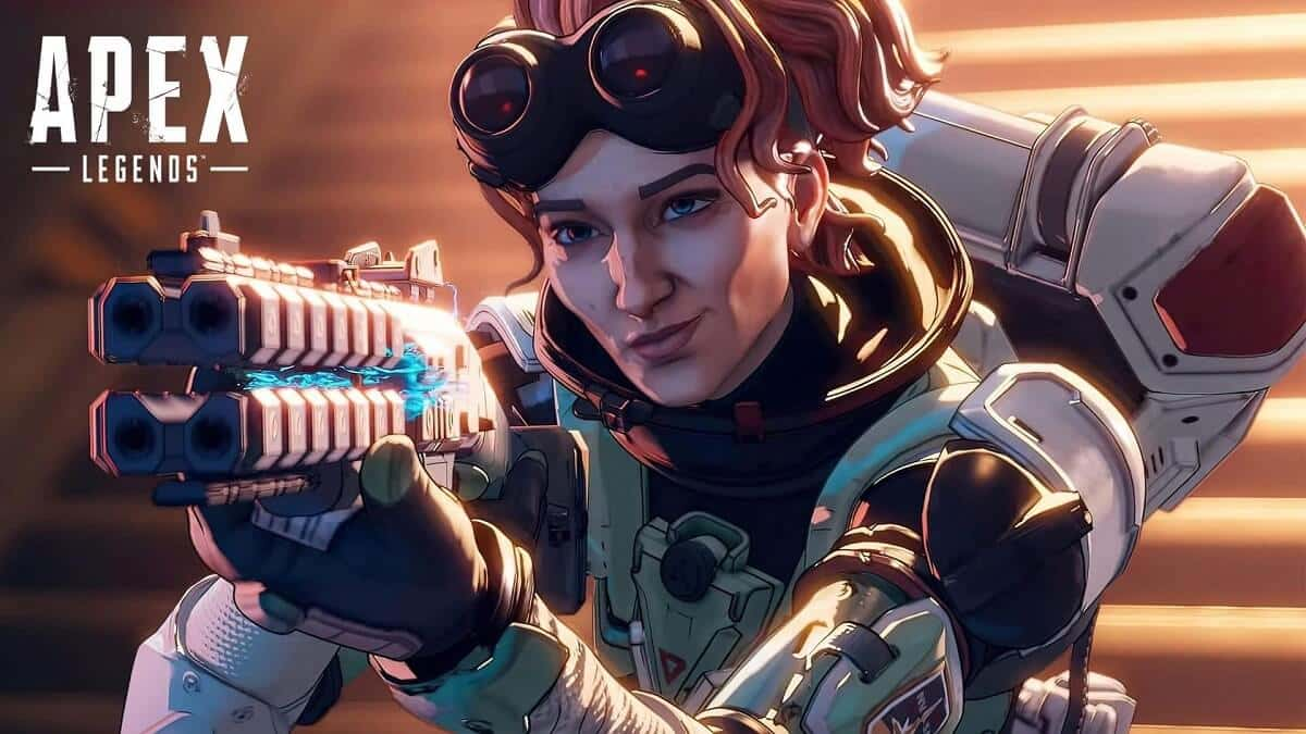 Horizon pointing a shotgun in Apex Legends