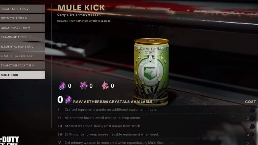 Mule Kick Perk in cold war