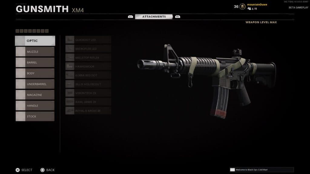 Cold War XM4 in gunsmith