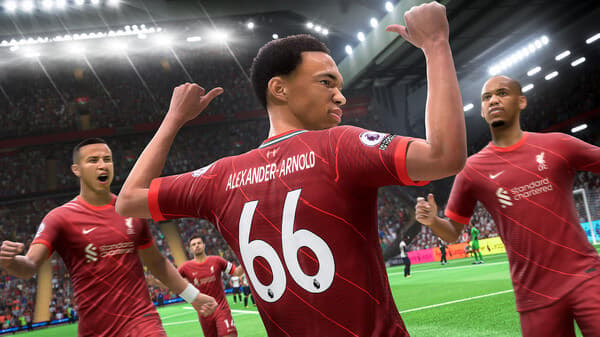 Trent Alexander Arnold celebrating in FIFA 22