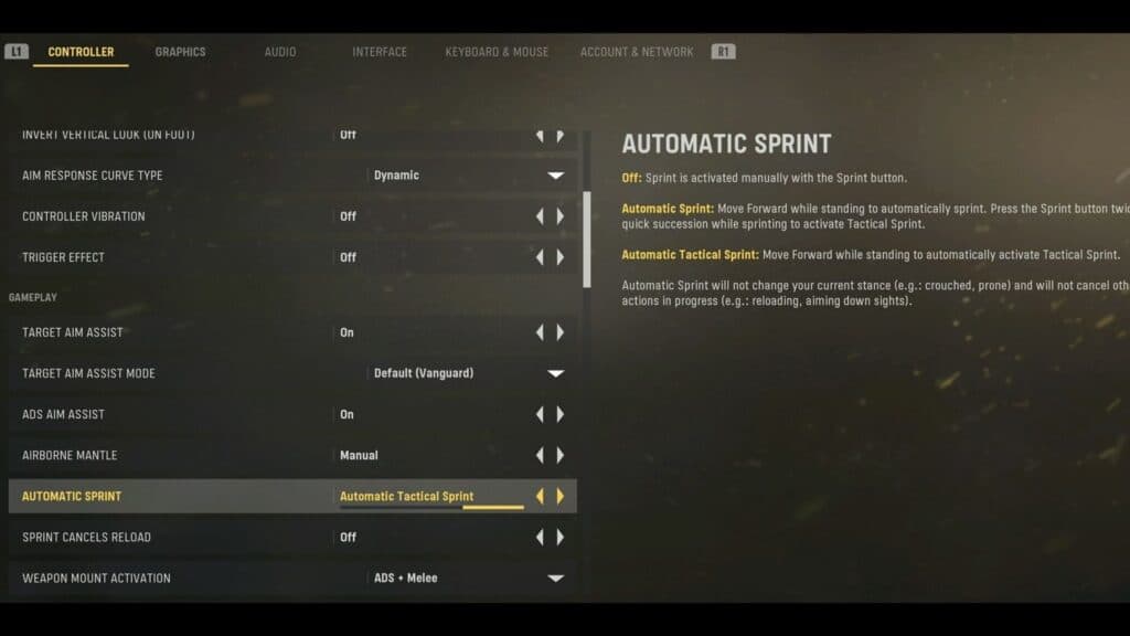 cod vanguard settings