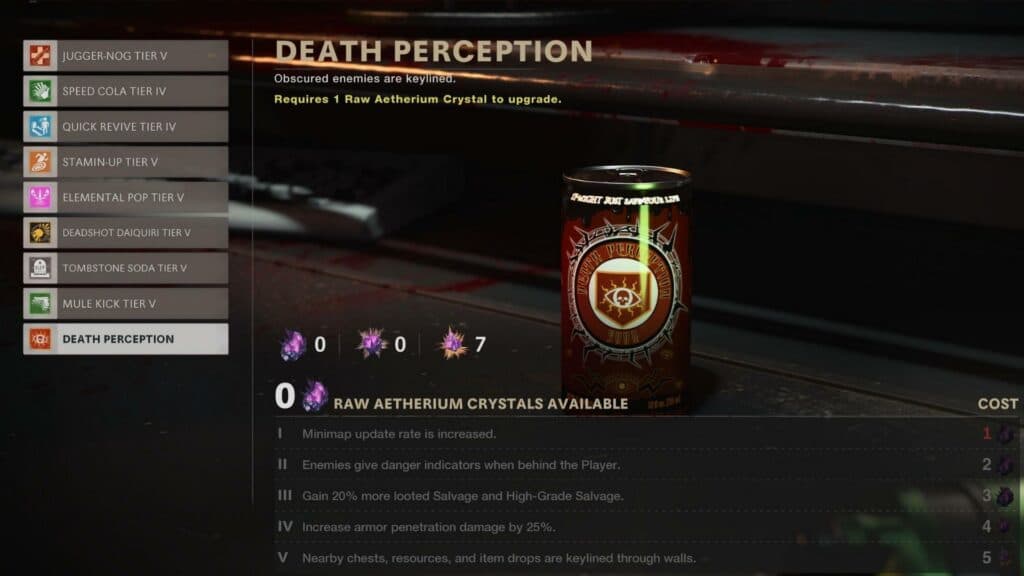 death perception perk in cold war