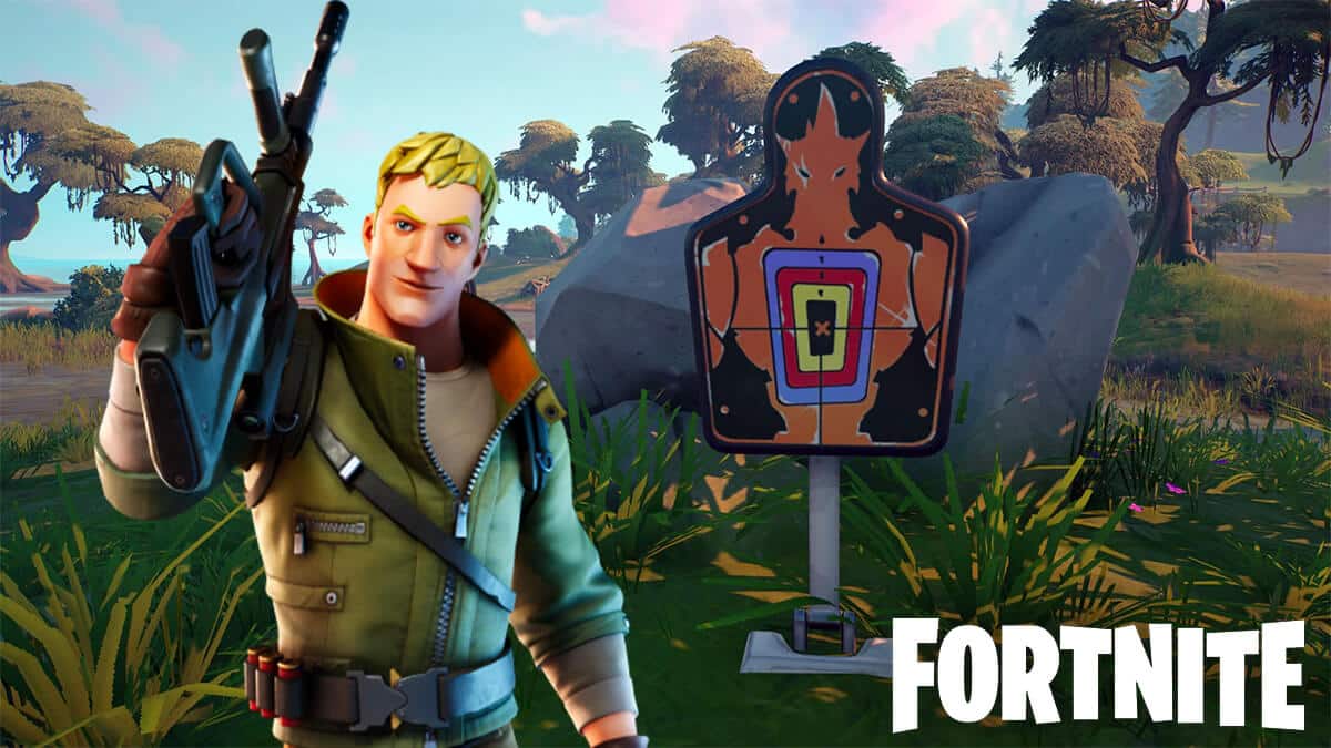 Jonesy and target dummy in Fortnite