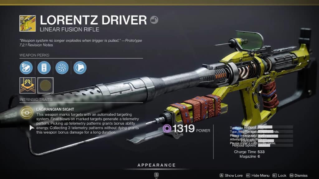 Lorentz Driver destiny 2