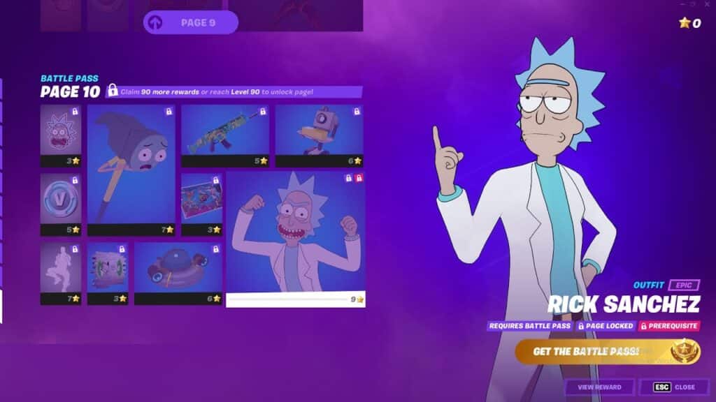 Rick Sanchez unlocks in Fortnite