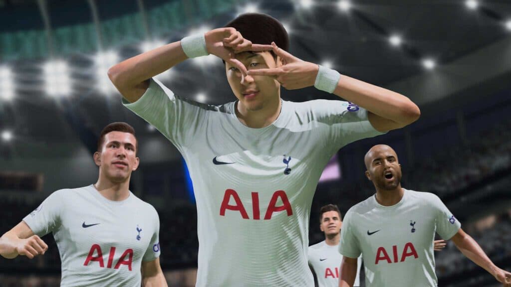 FIFA 22 Son celebrating to camera