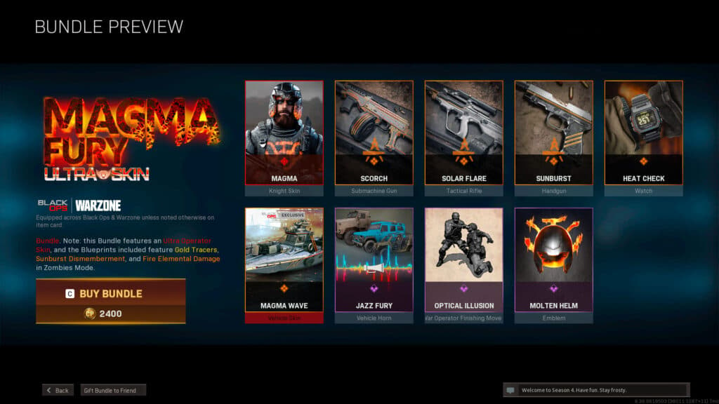 Warzone and Cold War Magma Fury bundle 