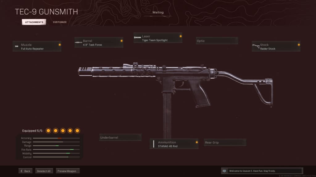 Best Warzone TEC-9 loadout 