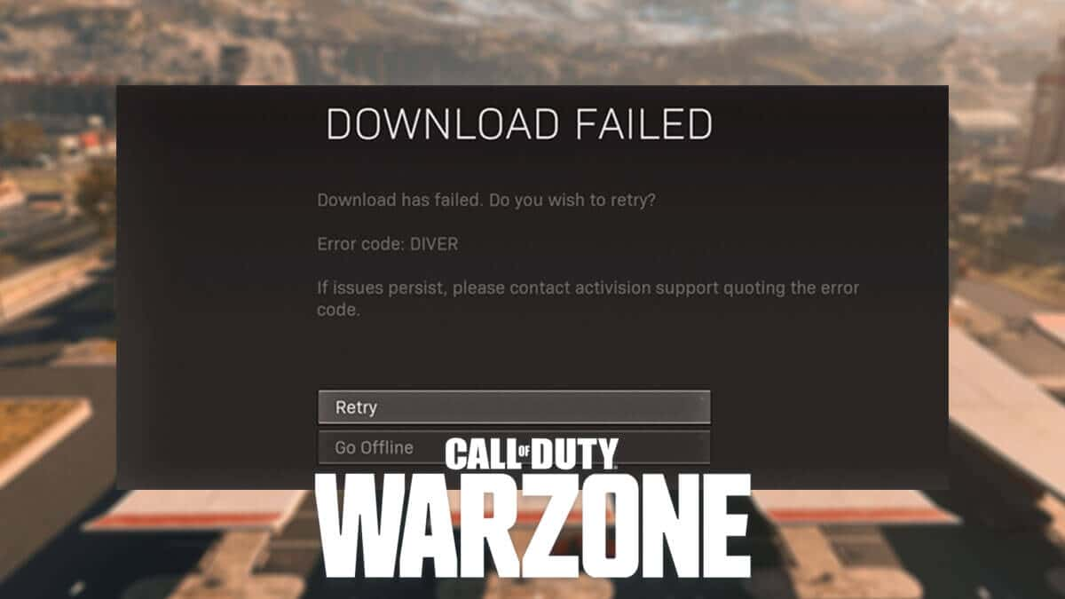 Warzone diver code 6 error