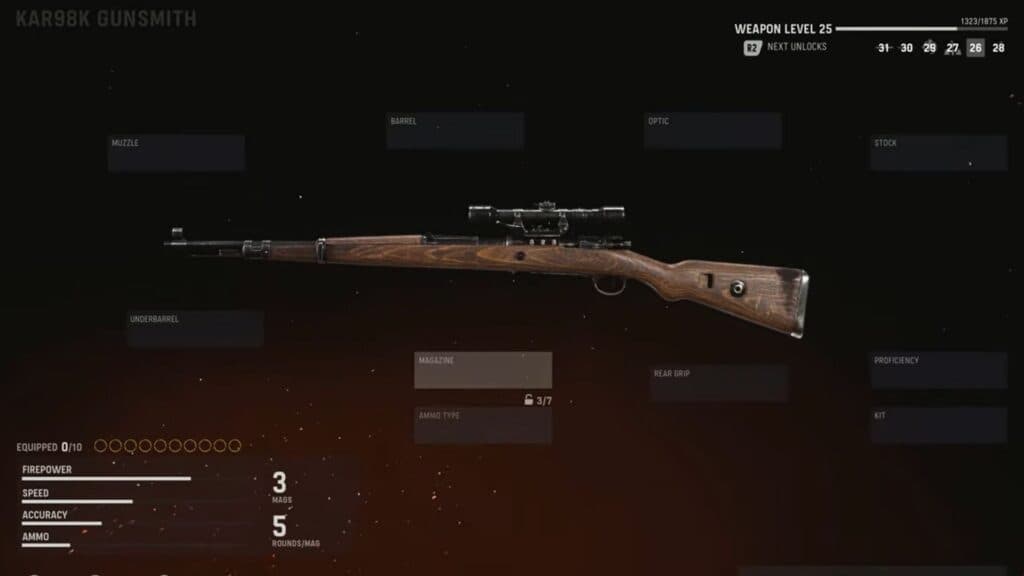 kar98k loadout options in cod vanguard