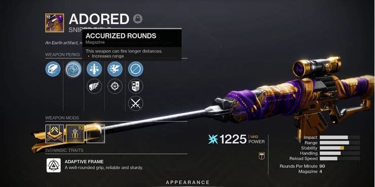 Adored Sniper Rifle in Destiny 2