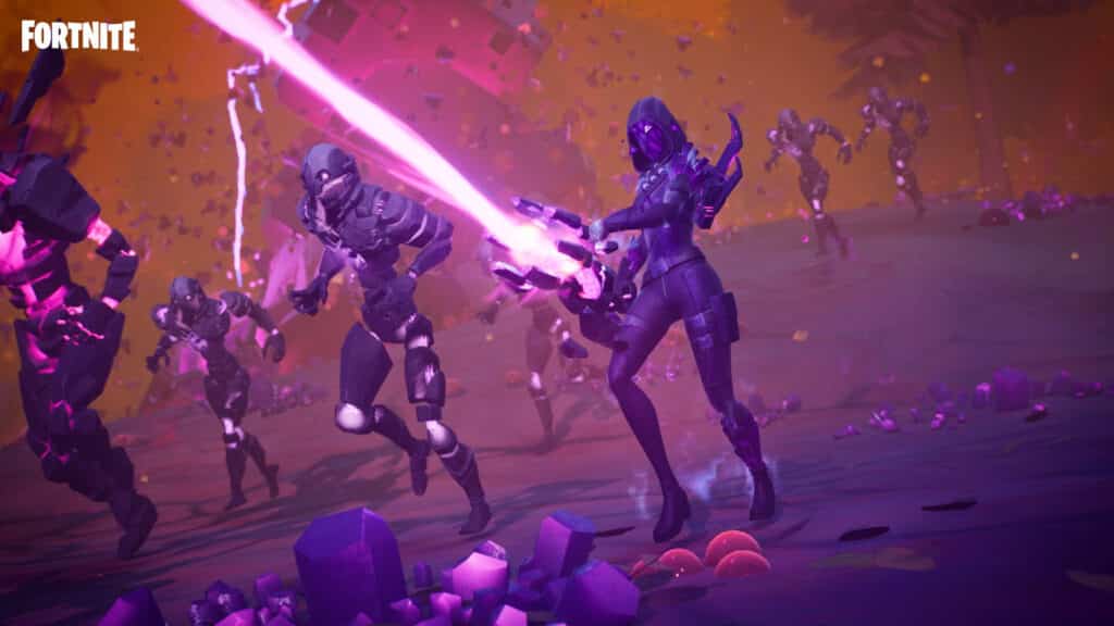 Cube Assassin using Sideways Minigun in Fortnite Season 8