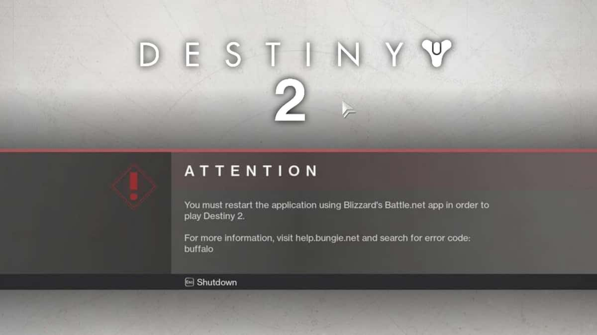 destiny 2 error code buffalo