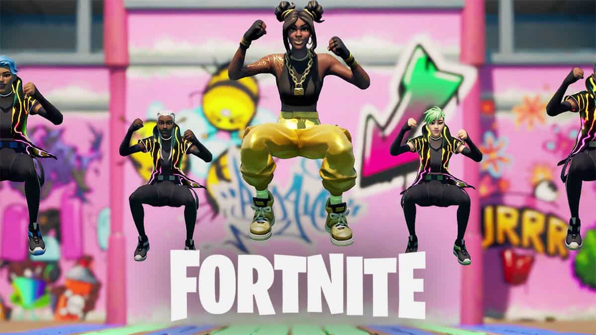 Fortnite players dancing to Cardi B Stuck Emote