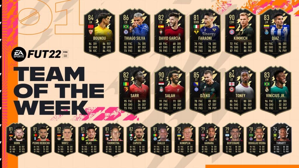 Team of the Week 1 in FIFA 22