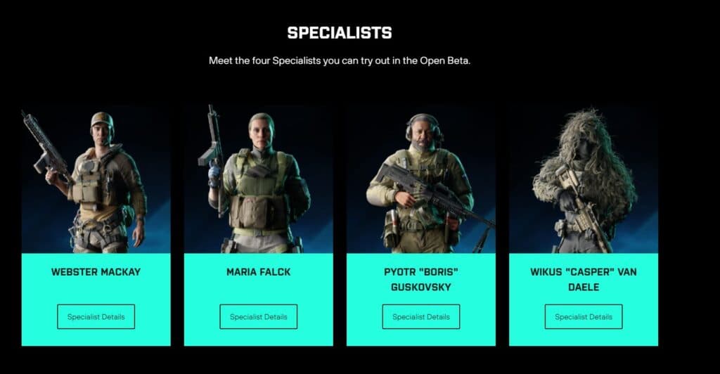 Battlefield 2042 Specialists