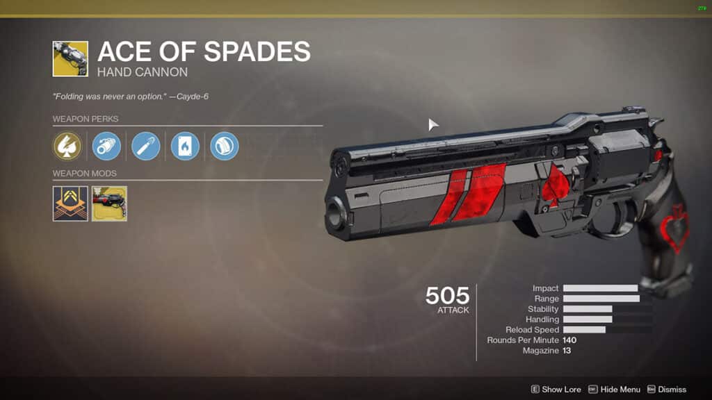 destiny 2 ace of spades exotic