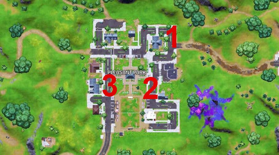 Pleasant Park Fortnite Warning Sign locations  