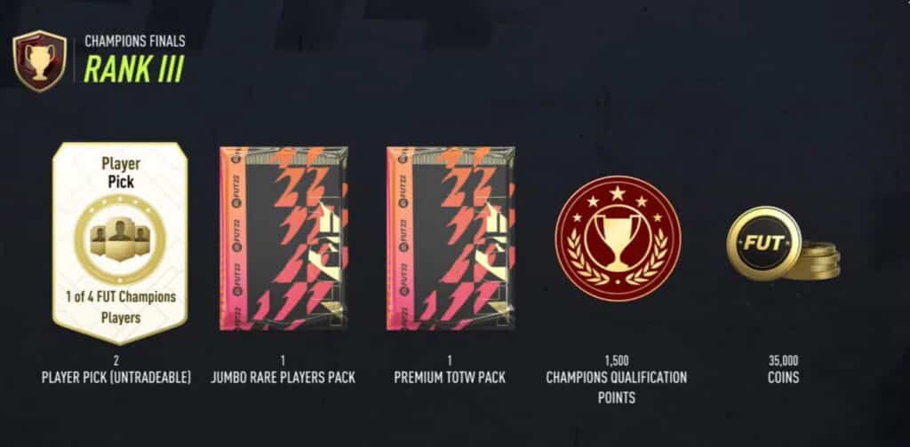 Rank 3 rewards in FIFA 22