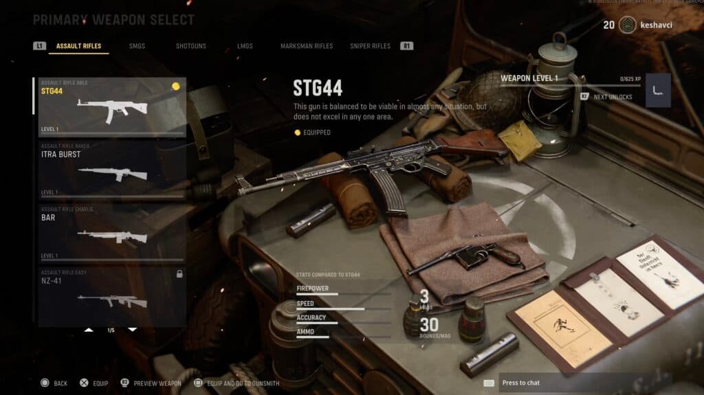 STG44 in CoD: Vanguard