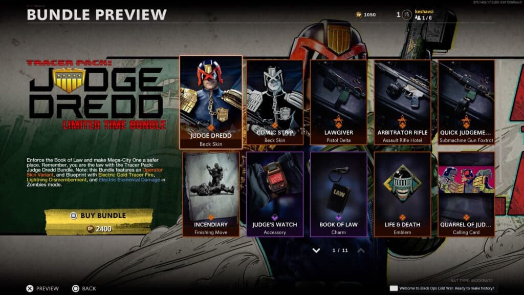 Judge Dredd bundle in Warzone and Black Ops Cold War